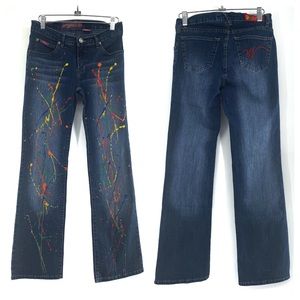 Miskeen Originals Bootcut Paint Splatter Jeans